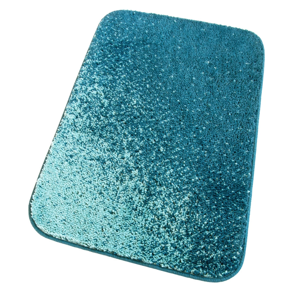 Tappeto Bagno Camera Scendiletto Doccia Vasca Antiscivolo Assorbente Shaggy Soffice IBISCO A Blu - 50x80 cm