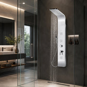 Colonna doccia 007 4 funzioni acciaio inox 3 bocchette idro lombari 20x53x150 cm *** finitura- cromo lucido, confezio...