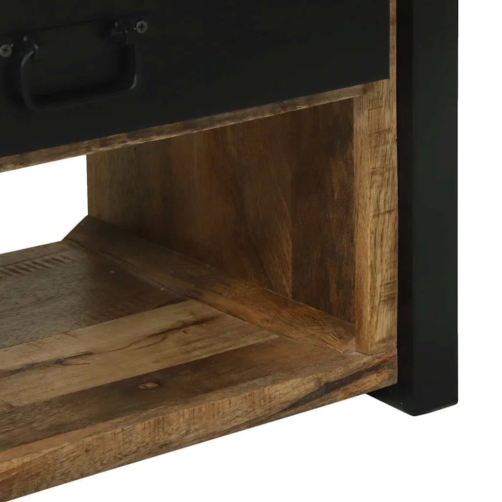 Stendibiancheria con cassetto Marrone Legno massello di mango 4015963