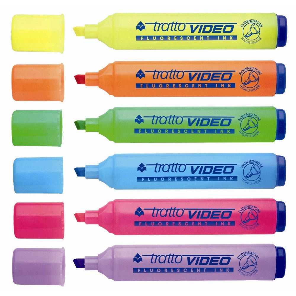 Trade Shop - Set Scuola Tratto 20 Pezzi Evidenziatore Evidenziatori Colorati Fluorescenti -