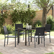 Set da Pranzo per Giardino 5 pcs Nero Rattan in PE 3379080