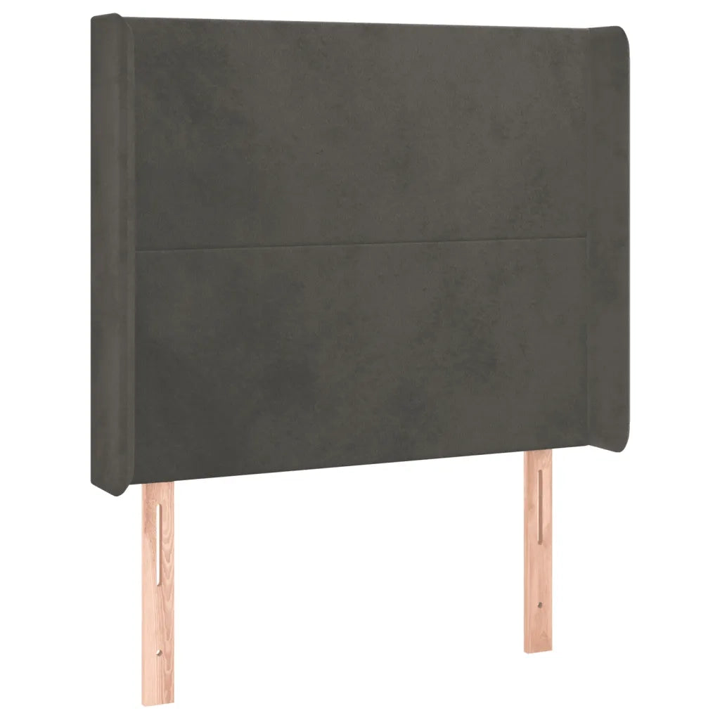 Letto a Molle con Materasso e LED Grigio Scuro 100x200 cm