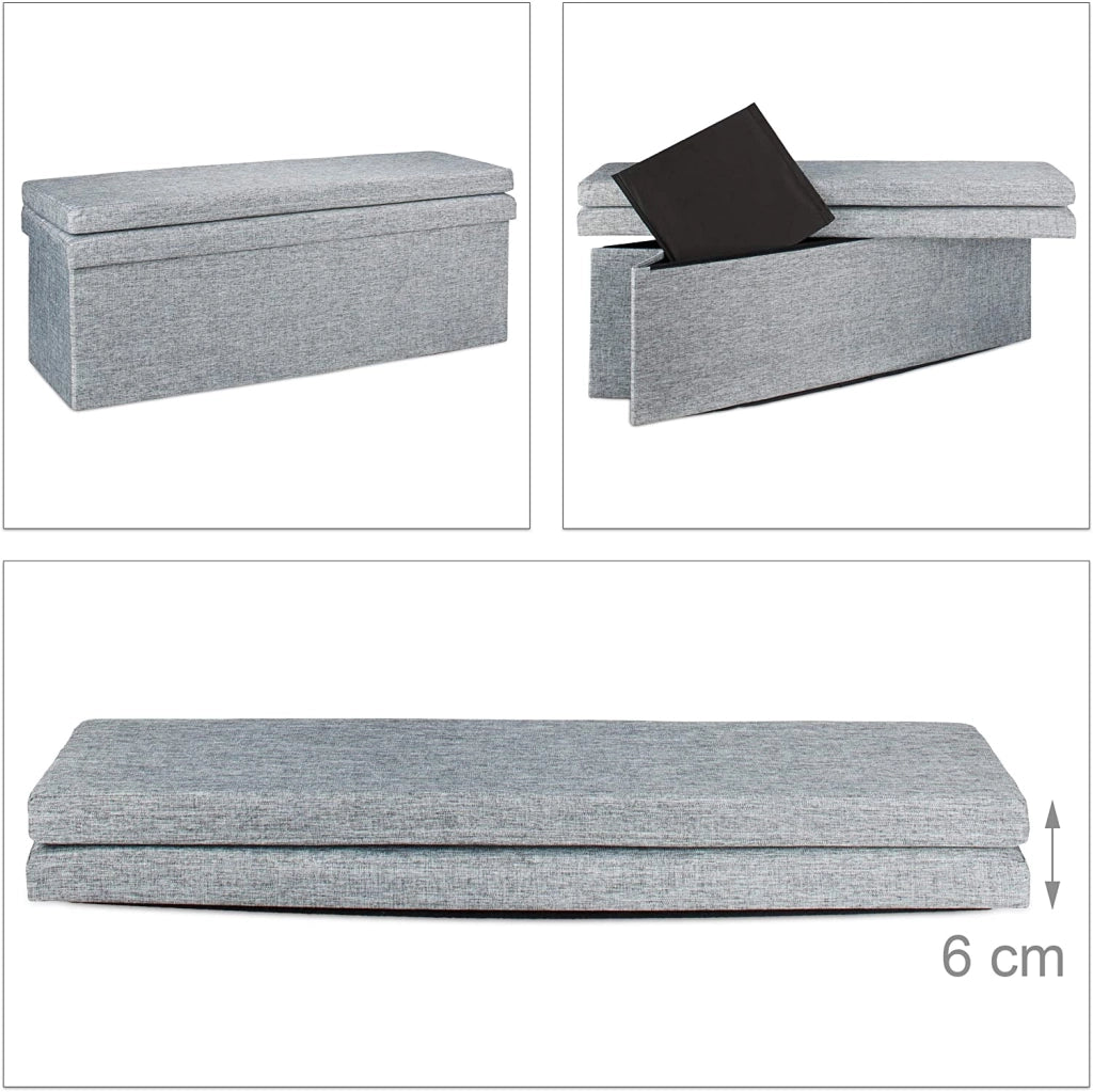 Pouf/panca pieghevole portabiancheria 114 cm grigio 13_0002783_2