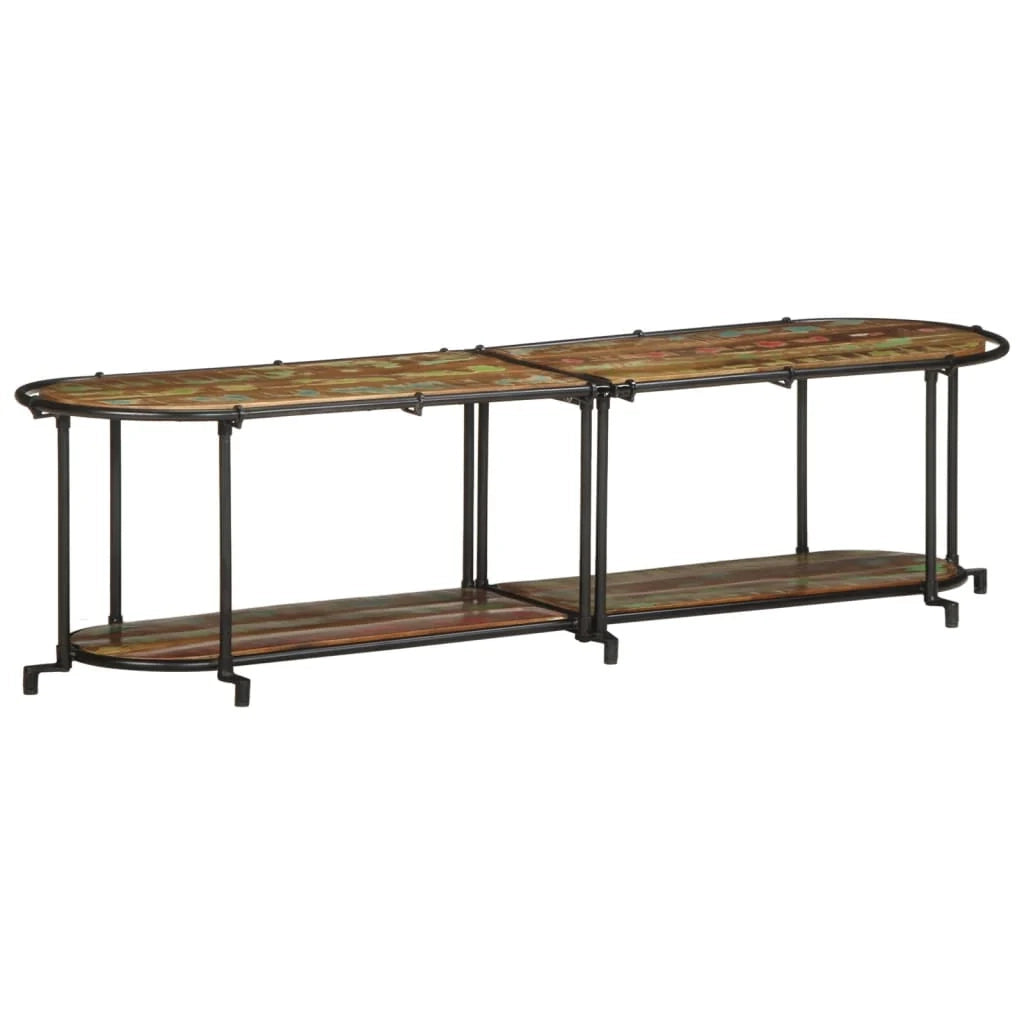 Mobile TV moderno in stile industriale con contenitore 160 x 42 x 40 cm legno massello marrone 02_0057617
