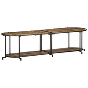 Mobile TV moderno in stile industriale con contenitore 160 x 42 x 40 cm legno massello marrone 02_0057617