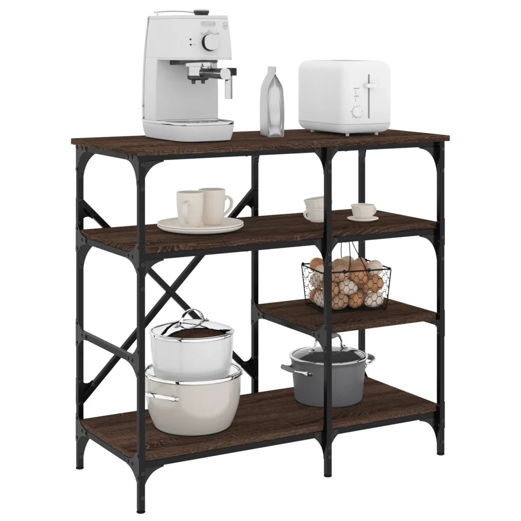 Mobile Cucina Rovere Marrone 90x40x84 cm Multistrato e Metallocod mxl 89745