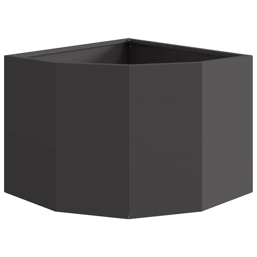 Vaso d'angolo Nero 45 x 45 x 35 cm Acciaio 883647