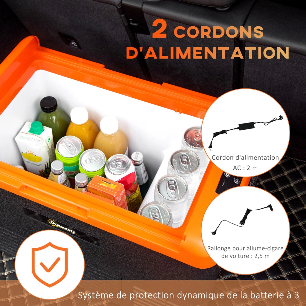 Frigorifero portatile 40L con congelatore ¨C zephmum ¨C 58.7x36.5x43.8 cm arancione e nero