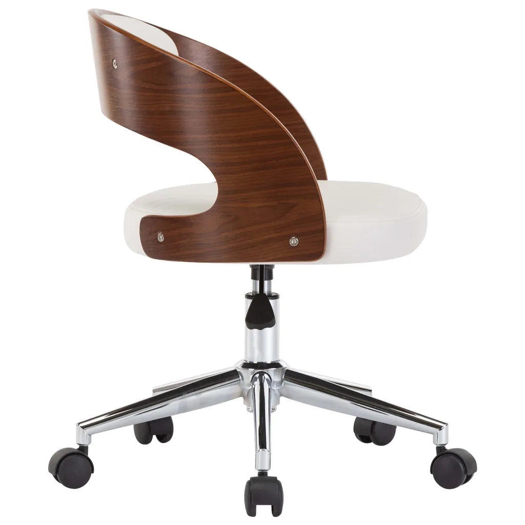 Sedie da Pranzo Girevoli 4 pz Bianche Legno Curvo e Similpelle cod mxl 24977