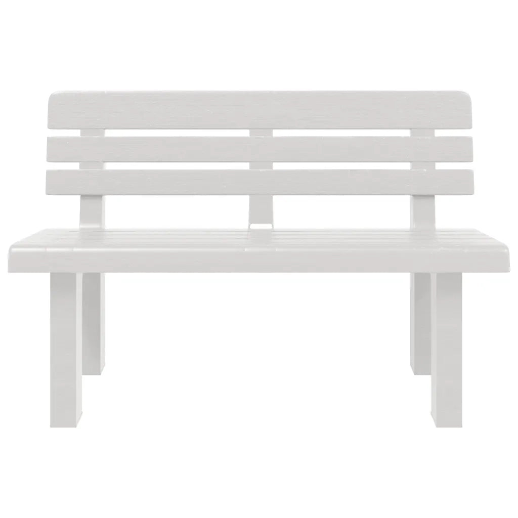 Panchina da Giardino Bianca 110x52x71 cm in Polipropilene
