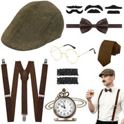 Accessori per Costume da 8 pezzi - Set da Sposo - Incluso Cappello e Orologio da Cintura