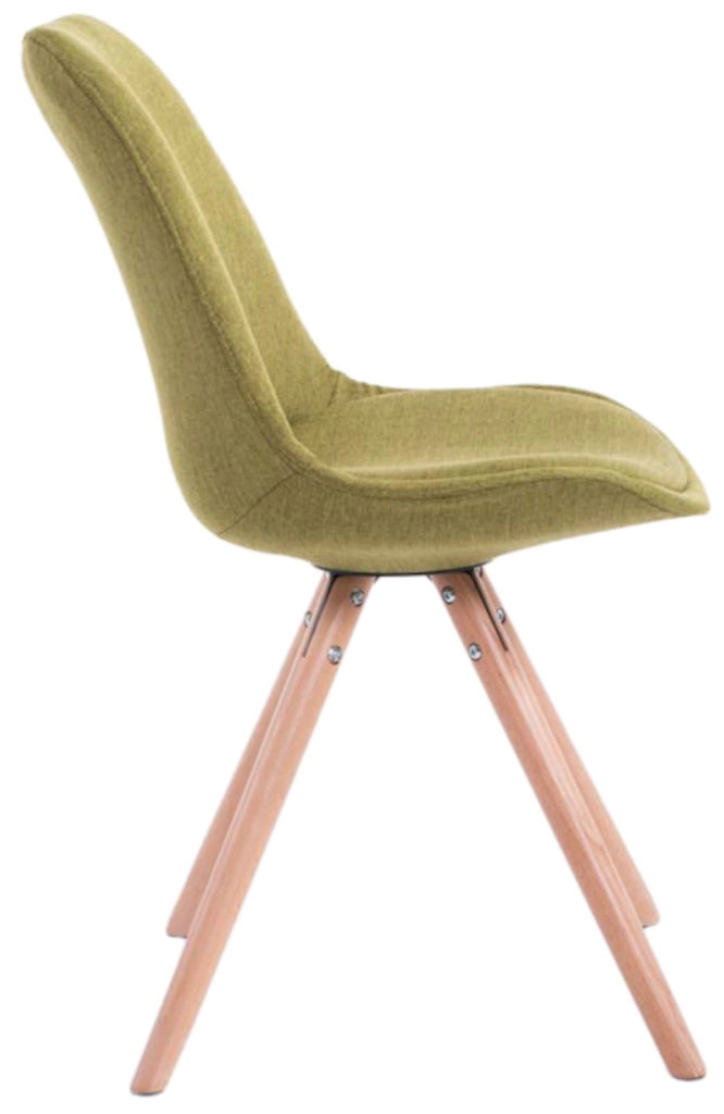 Set di 4 sedie per visitatori Toulouse Fabric Round verde,natura