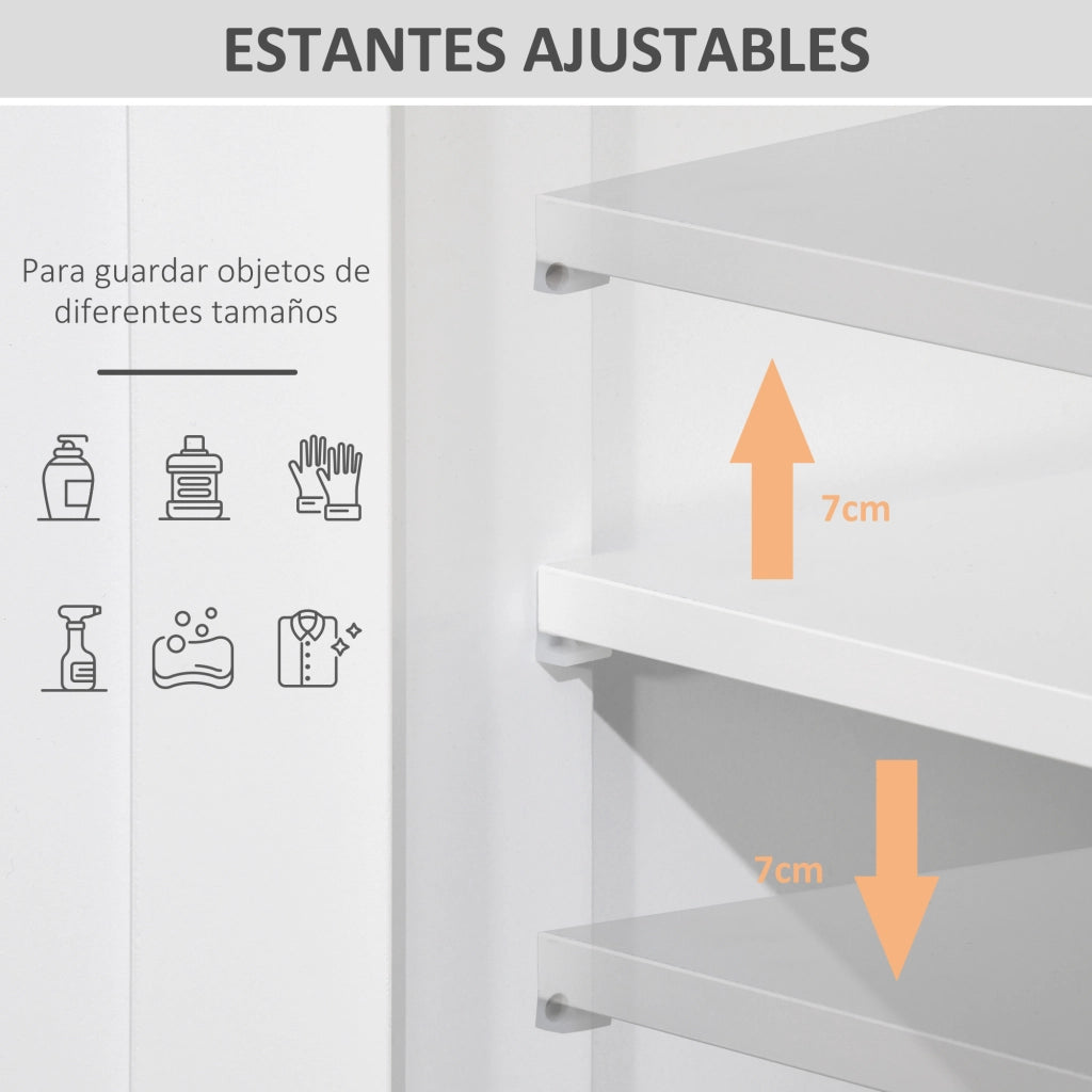 Armadio con 2 ante e 2 cassetti ¨C zephmum ¨C bianco 60x30x108,8 cm