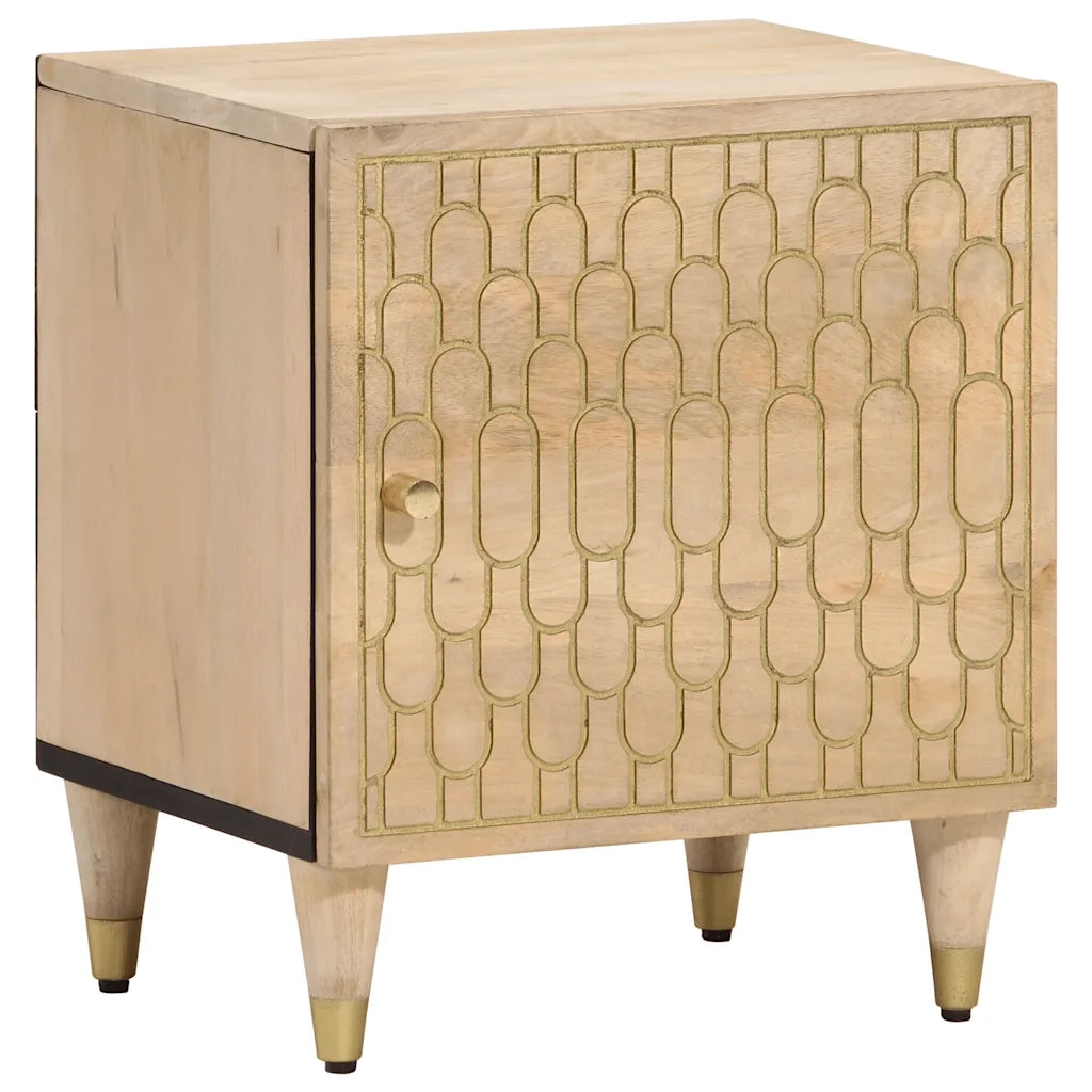 Comodini 2pz 40x33x46 cm in Legno Massello di Mango 358245