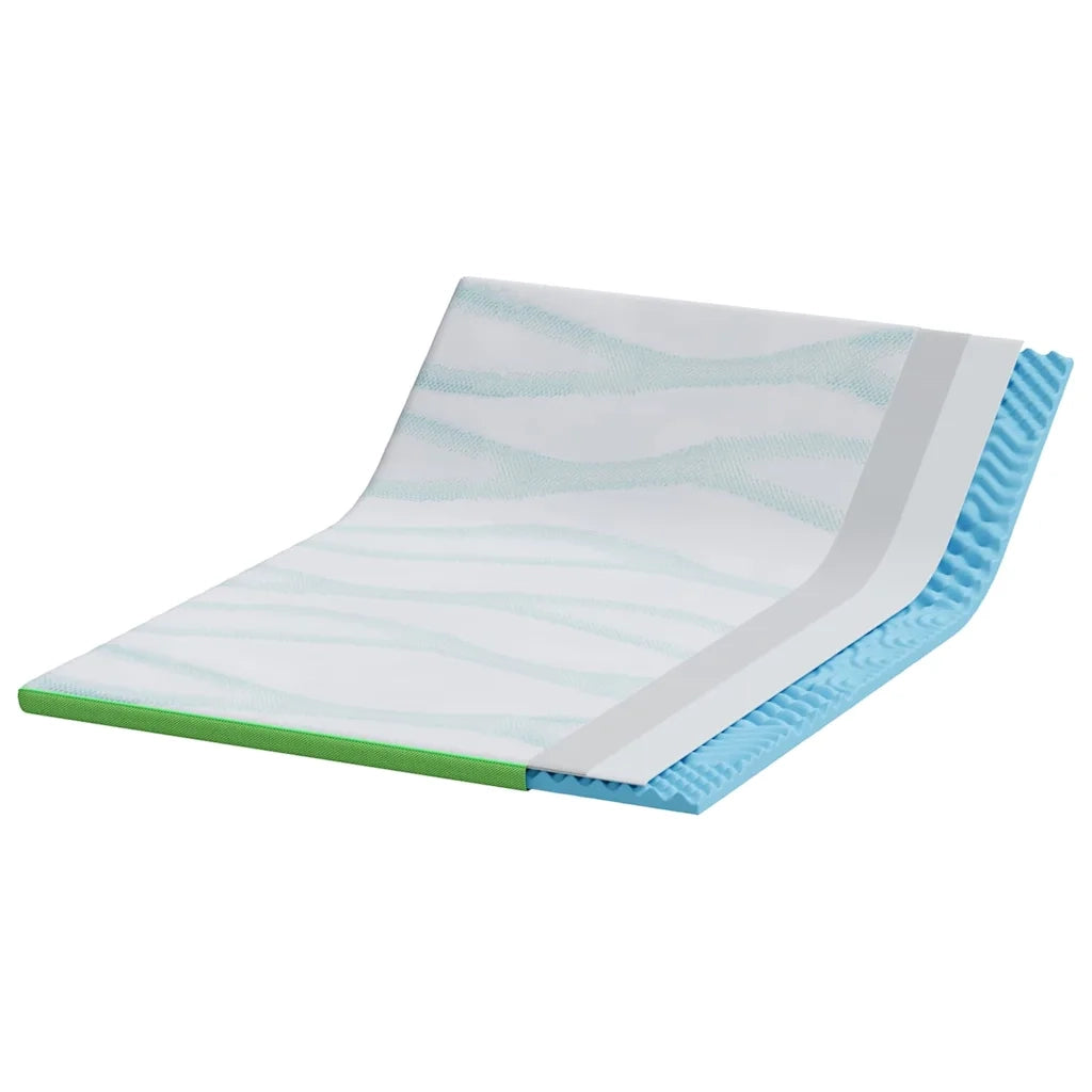 Topper per materasso Bianco e Verde 140 x 200 cm CFW3956755