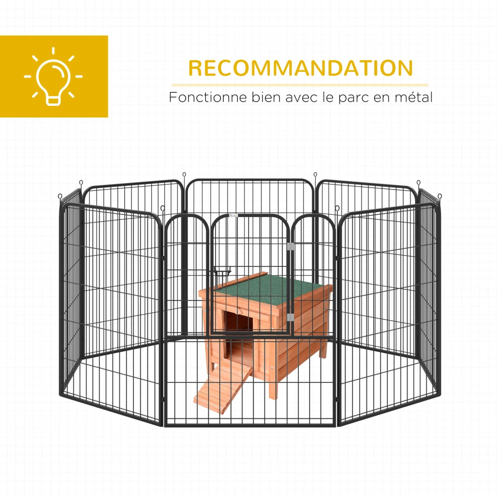 Cage per conigli in legno di abete con tetto apribile ¨C zephmum ¨C verde