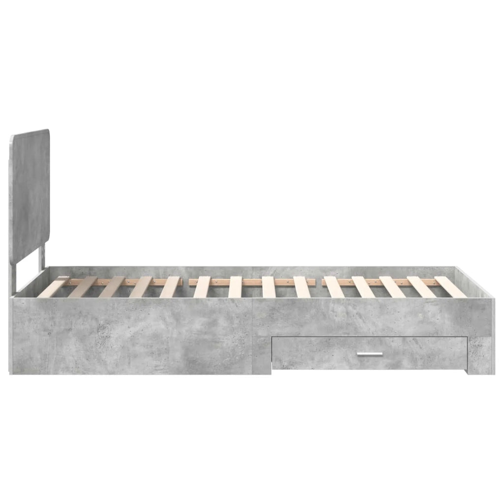 Struttura del letto con testiera-Giroletto con Testiera Grigio cemento 100 x 200 cm 716583