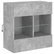Mobile TV multimediale mensola TV credenza mobile TV parete attrezzata per sala da pranzo soggiorno camera da letto con luci LED 58,5 x 30 x 60,5 cm grigio 02_0027896