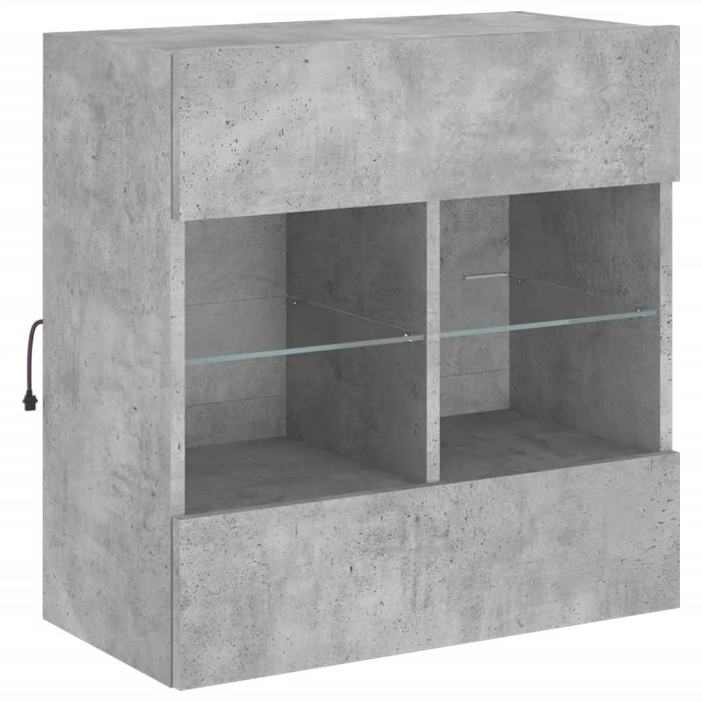 Mobile TV multimediale mensola TV credenza mobile TV parete attrezzata per sala da pranzo soggiorno camera da letto con luci LED 58,5 x 30 x 60,5 cm grigio 02_0027896