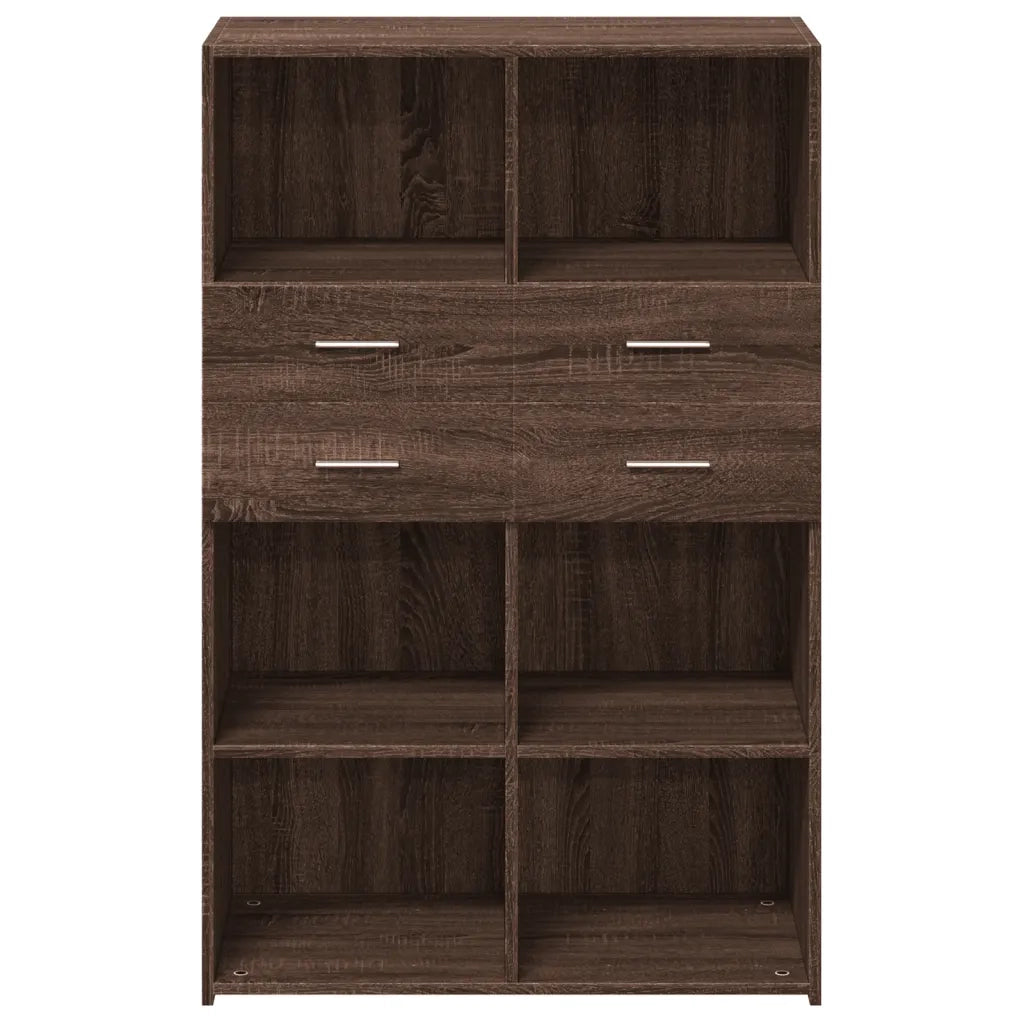 Credenza Rovere Marrone 80x42,5x124 cm in Legno Multistrato 3281391