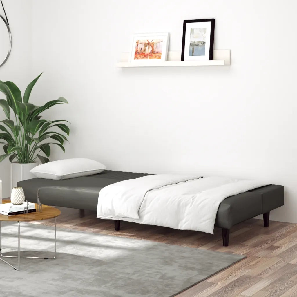 Divano letto | Sof¨¤ letto | Letto singolo a 2 Posti Grigio in Similpelle