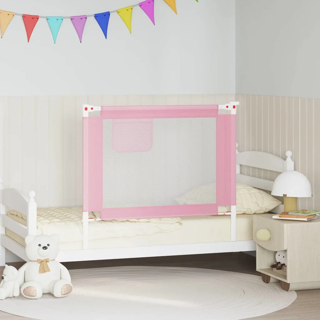 Sponda Letto di Sicurezza per Bambini Rosa 100x25cm in Tessuto 10199