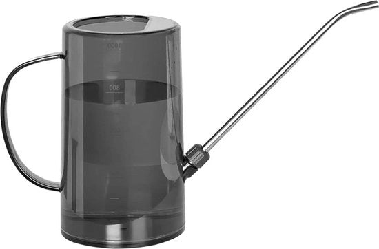 Giocatore con lunga canna d'acqua in acciaio inossidabile 1 l/34 oz - Piante da appartamento e piante da esterno - Grigio