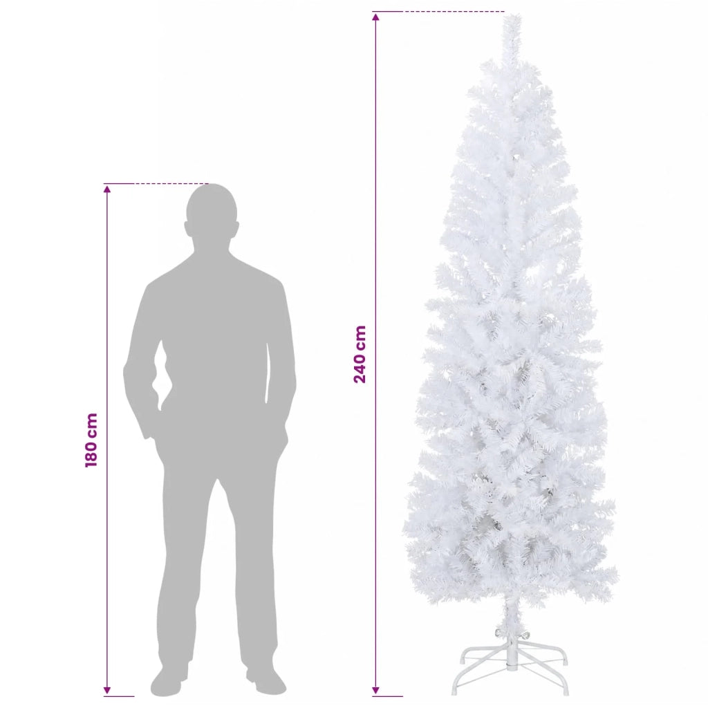 Albero di Natale Artificiale Sottile 240 cm PVC e Acciaio 42055244