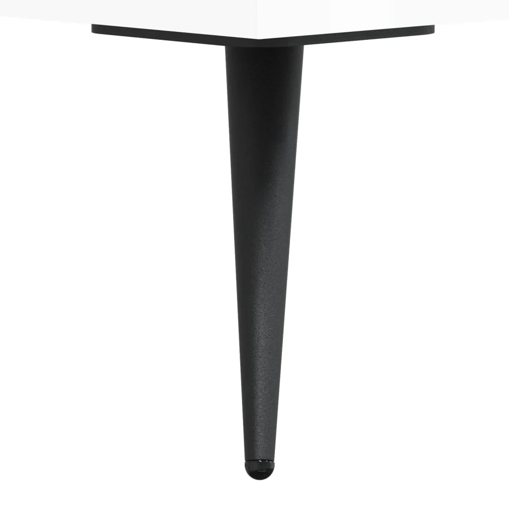 Scrivania tavolo postazione di lavoro mobile per computer scrivania da studio finitura lucida 140 x 50 x 75 cm legno ingegnerizzato bianco 02_0023540