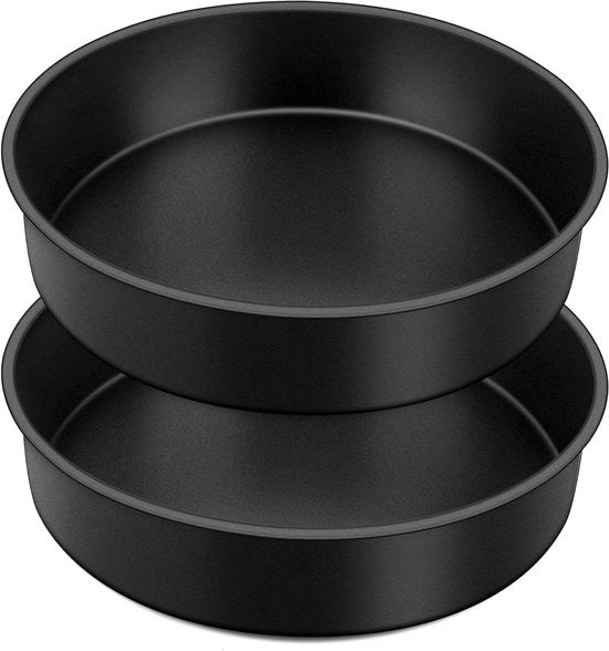 Set di forma per biscotti da 2 - Forma per torta rotonda con rivestimento antiaderente e nucleo in acciaio inossidabile - 25 cm - Regalo per Natale, compleanno, matrimonio - Non tossico e salutare - Facile da utilizzare