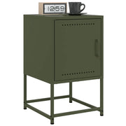 Comodini 2 pz-Set di 2 Tavolino da notte Verde Oliva 36x39x60,5 cm in Acciaio 148636