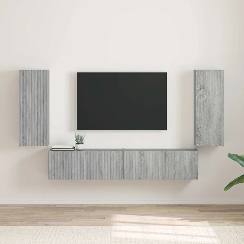 Mobile TV da parete 2 pcs Grigio Sonoma 30 x 31 x 80 cm 892302