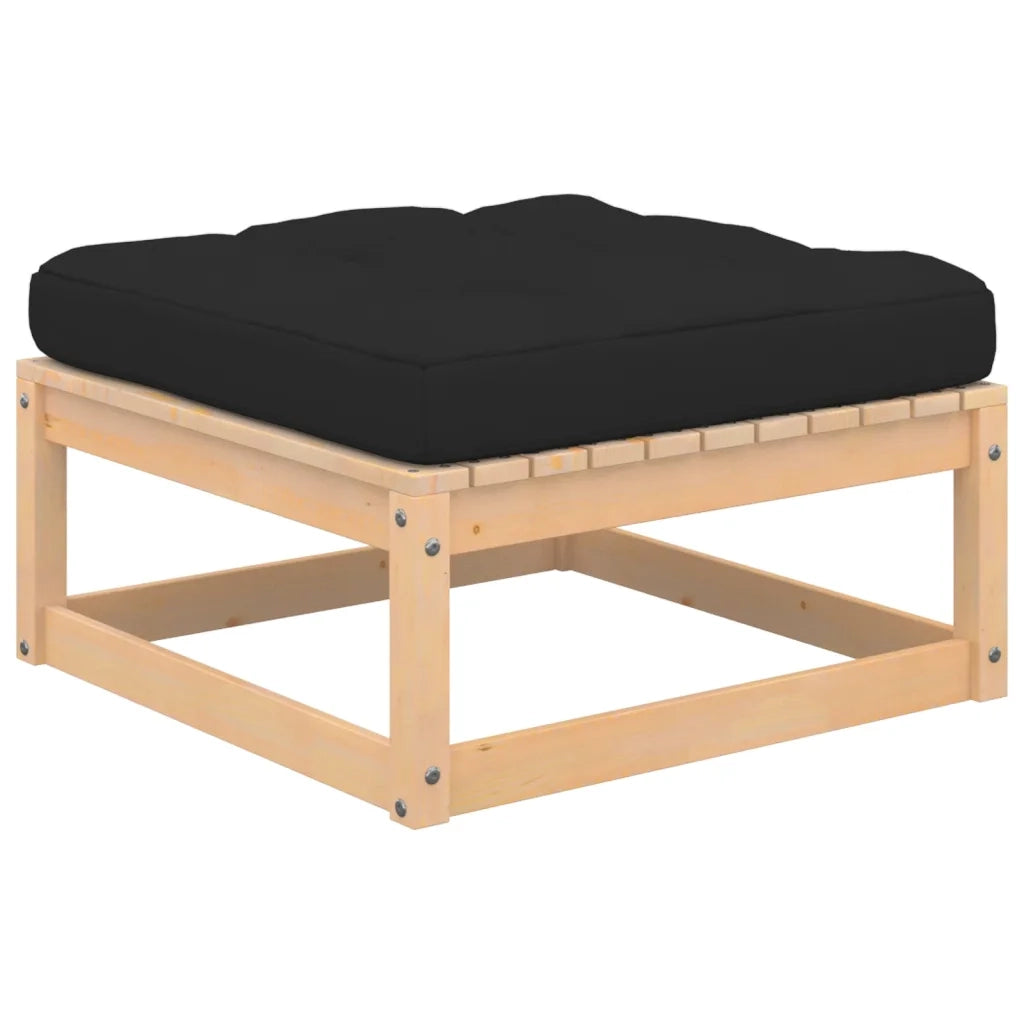 Poggiapiedi da Giardino con Cuscini 2 pz Legno Massello di Pino CFW7262049