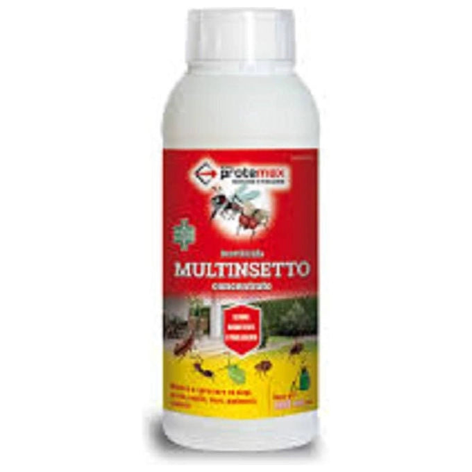 Protemax insetticida concentrato multinsetto, cipermetrina 10%, mosche zanzare blatte zecche, 1 litro, uso interno ed esterno