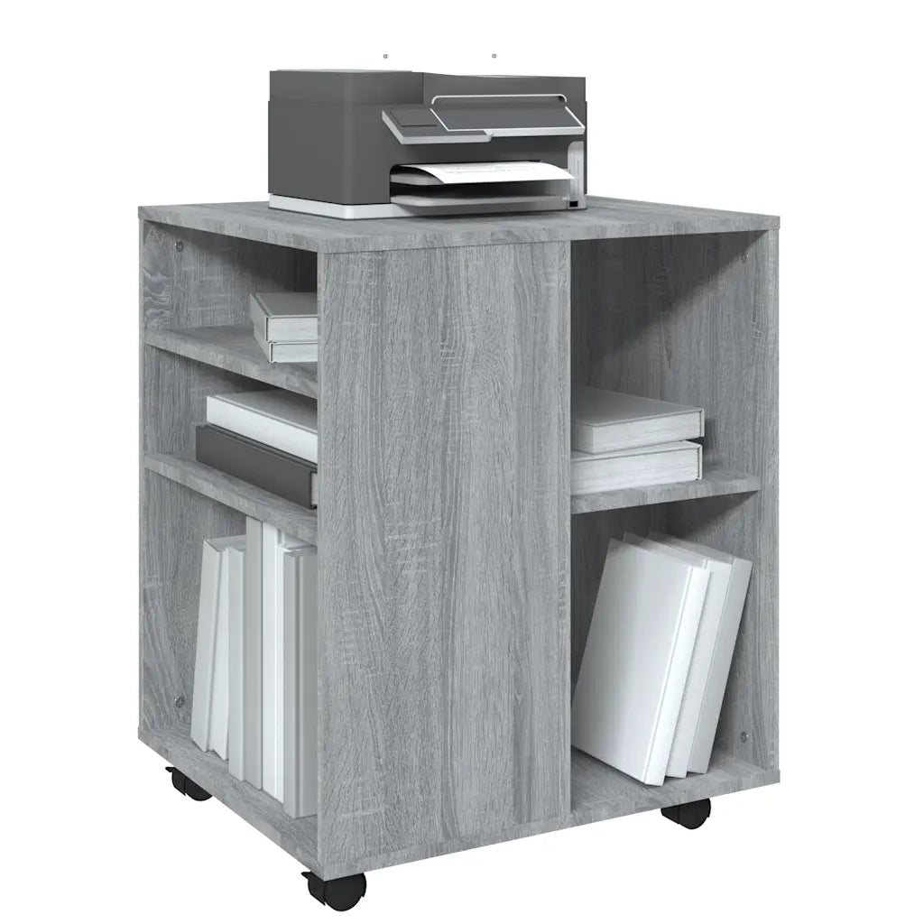 Armadietto con Ruote Grigio Sonoma 60x53x72cm Legno Multistrato 815970