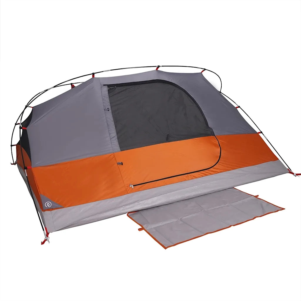 Tenda da Campeggio a Cupola 4 Persone Grigio e Arancione Impermeabile 94729