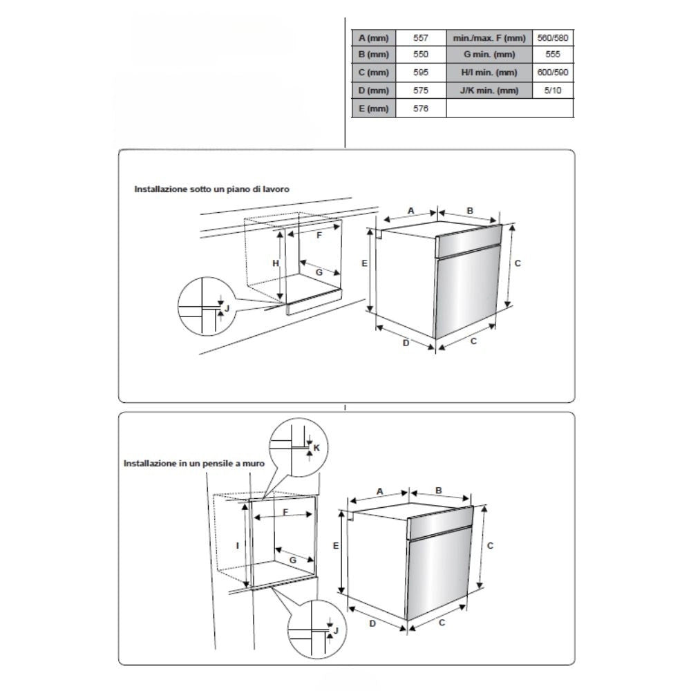 Forno elettrico multifunzione Zeus2 Samet nero classe A