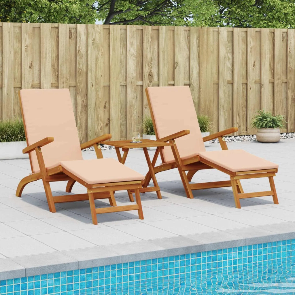 Lettino prendisole reclinabile e pieghevole 2 pcs