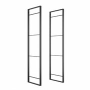 Kit di scaffali Lader con struttura e ripiani, altezza 1150 mm, Acciaio, Verniciato nero e Legno