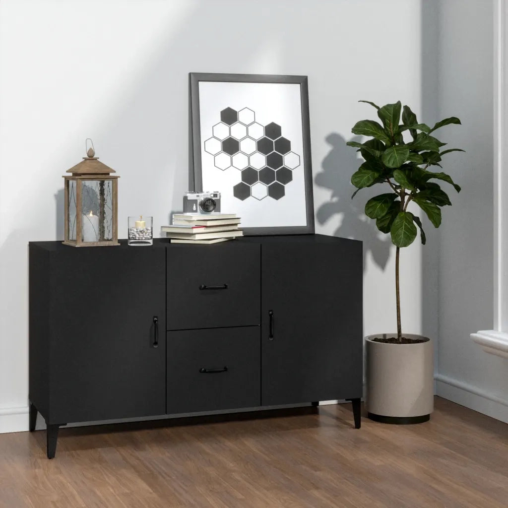 Credenza | Madia | Buffet da pranzo | Armadio da pranzo Nera 100x36x60 cm in Legno Multistrato
