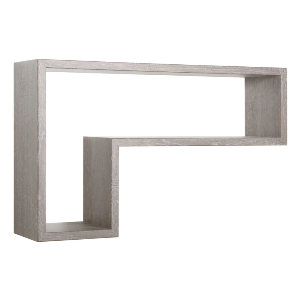 Mensola da Muro Modello LETTERA, Pensile Bagno, Mensola da Parete, Scaffale da Parete, 61x37 p15.5 cm. Finitura  R.GRIGIO  - MADE IN ITALY