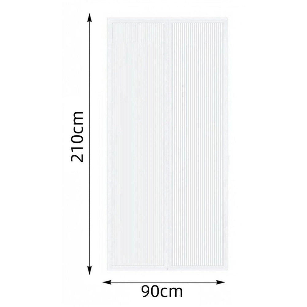 Trade Shop - Tenda Zanzariera Porte Balconi Insetti Zanzare Magnetica Bianca 90 X 210 Cm 622134 -