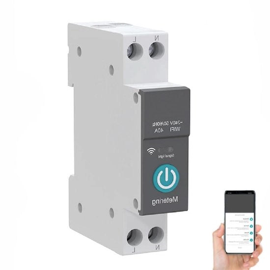 Schiuma Premium - Interruttore WiFi sottile 16A 230V con telecomando wireless, 3 modalità timer, controllo via app e protezione di sicurezza per la casa intelligente (nero)