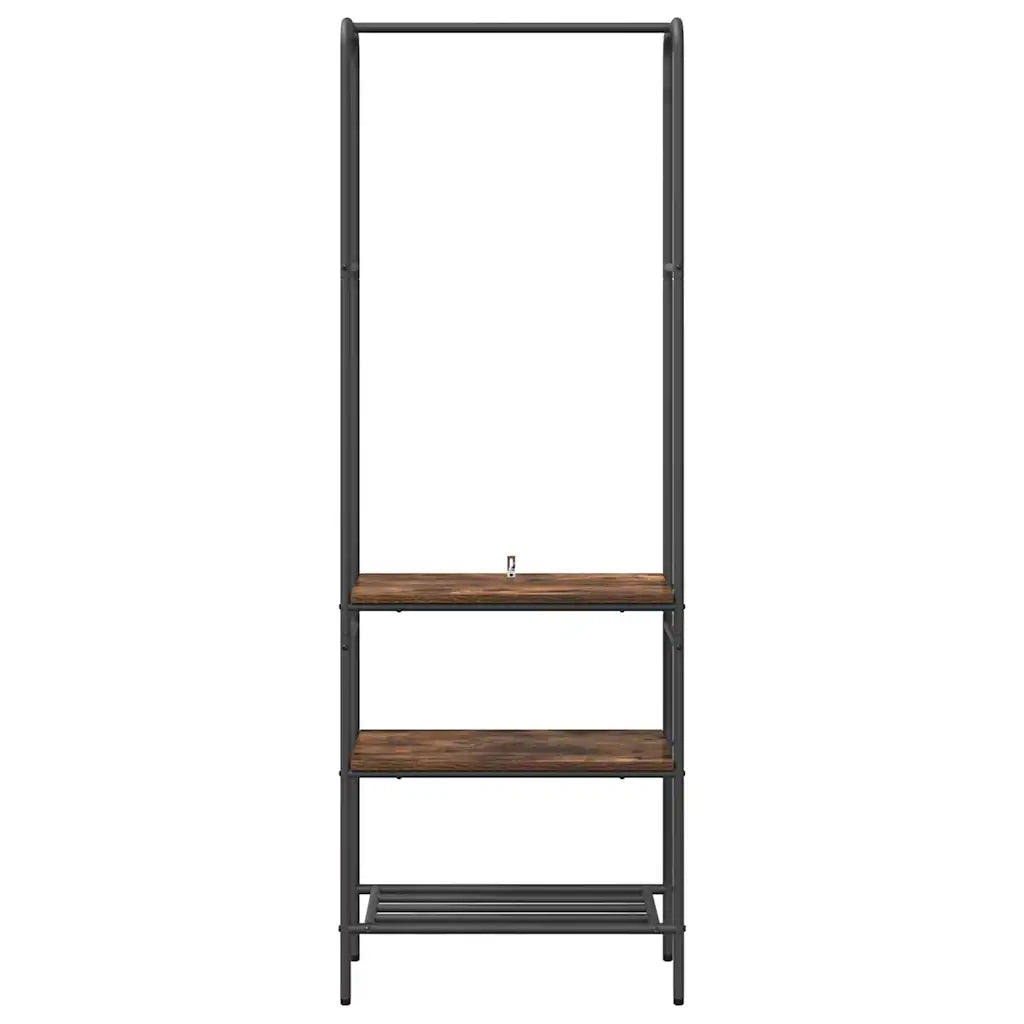 vidaXL Ripiano per vestiti con mensole Rovere fumo 60 x 30 x 171 cm