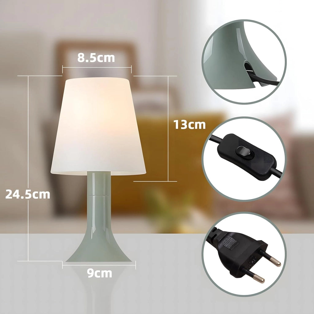 ZMH Lampada da tavolo con cavo set 2 pezzi E14 piccola per soggiorno comodino