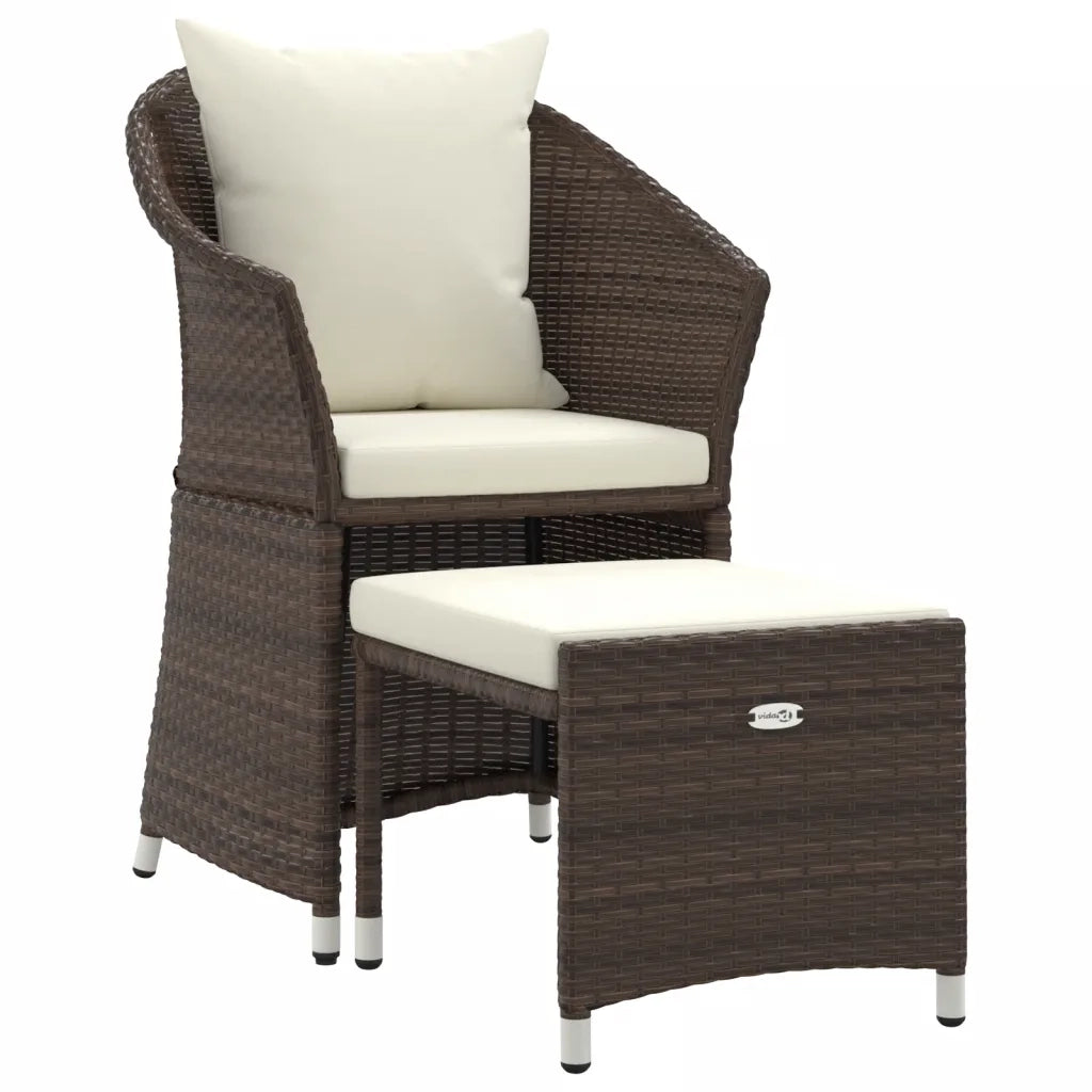Set Divani da Giardino 2 pz con Cuscini in Polyrattan Marrone 319683