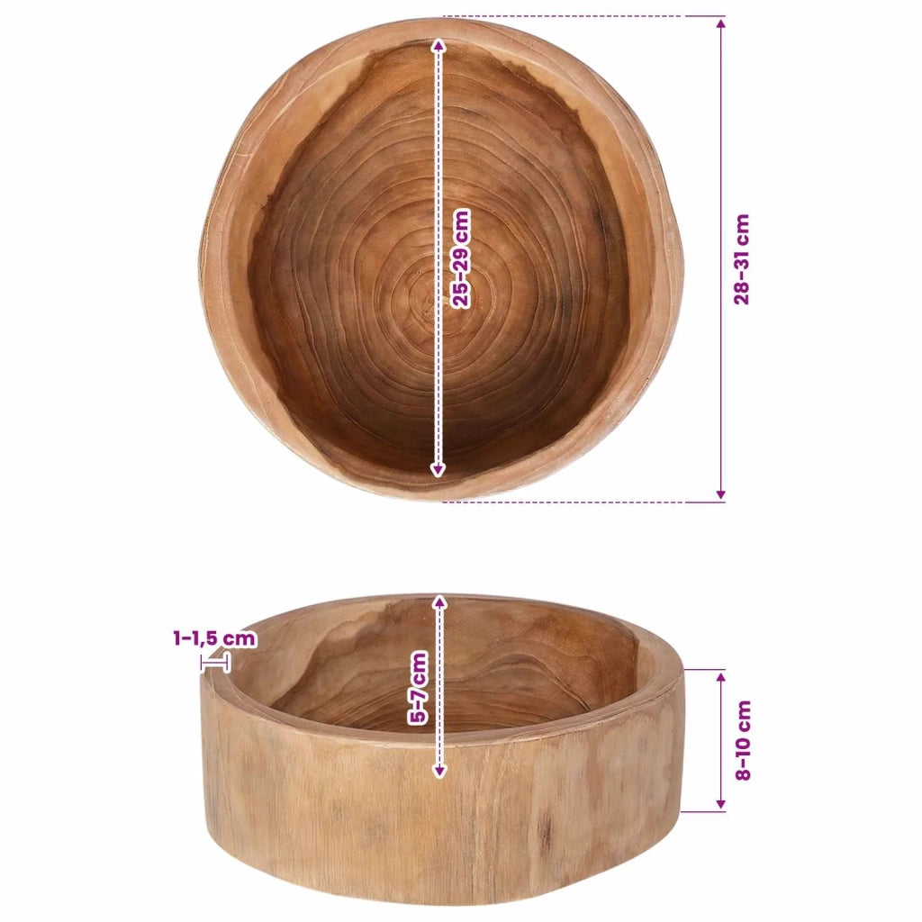 Portafrutta JEPARA Marrone Teak Ø 30 cm 42010347