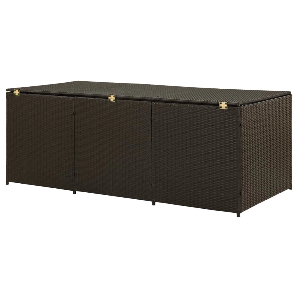 Cassetta portaoggetti per mobili da giardino in resina intrecciata 180 x 90 x 75 cm marrone 02_0013120