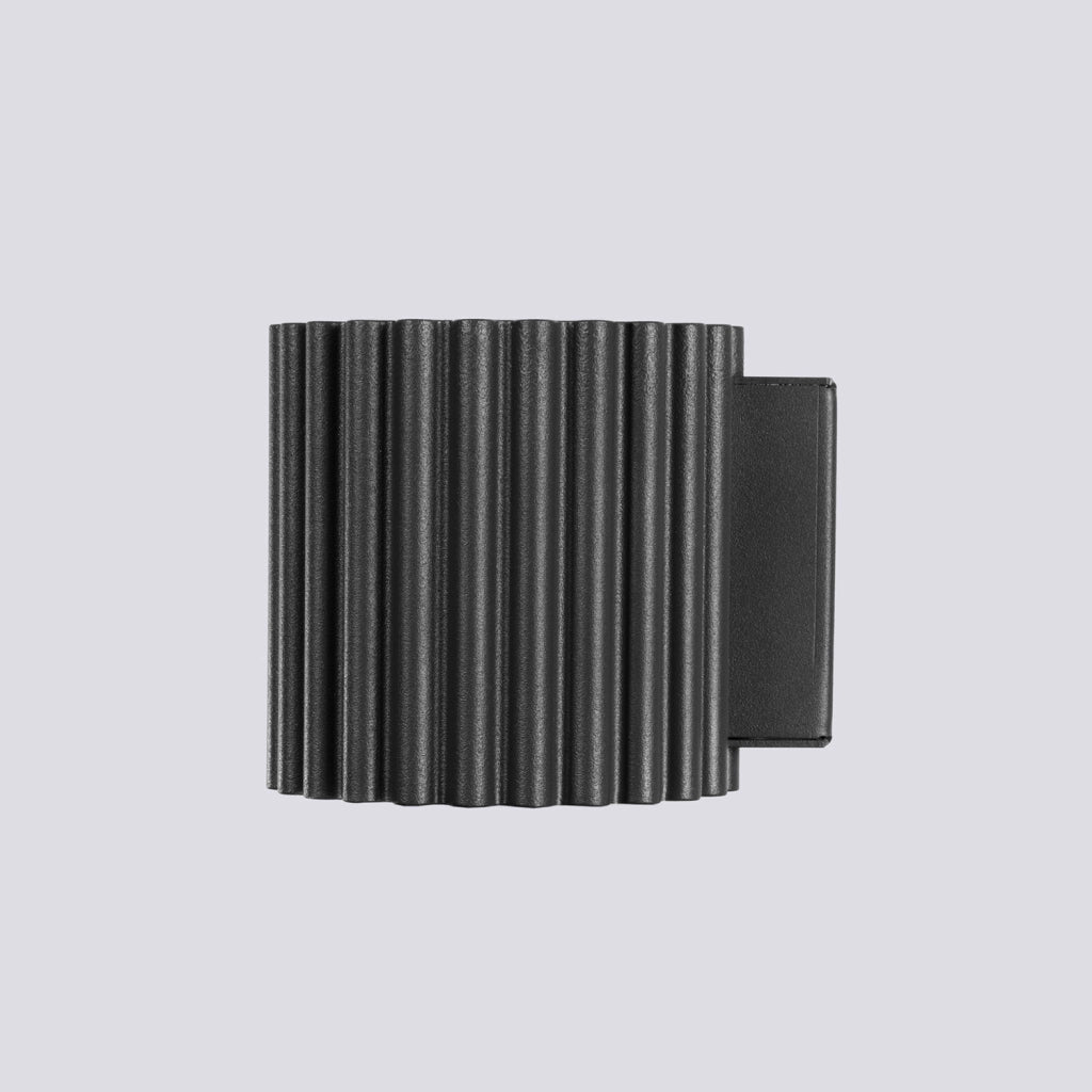 Pure Lume VISTAO applique nera tubo rigato 10cm su-giù G9