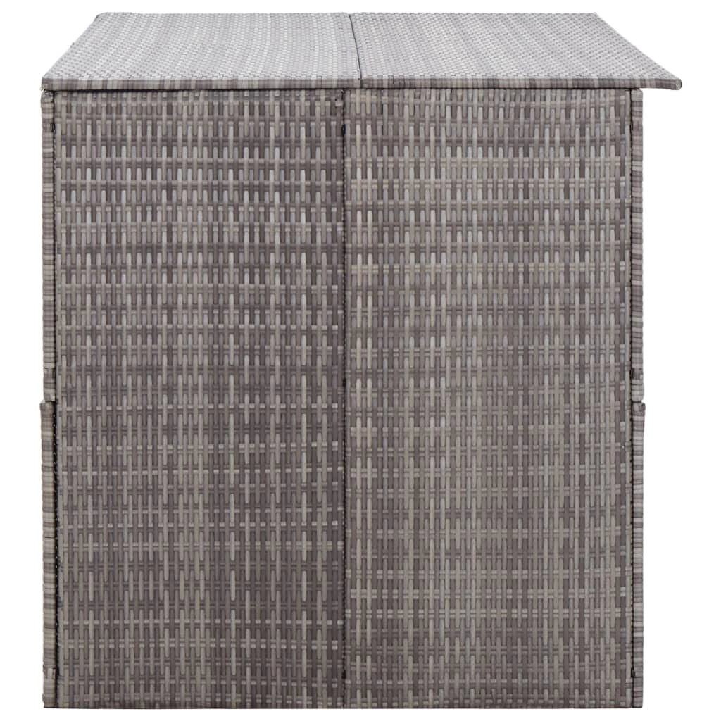 Contenitore/box da giardino grigio 150 x 100 x 100 cm resina intrecciata 02_0013085